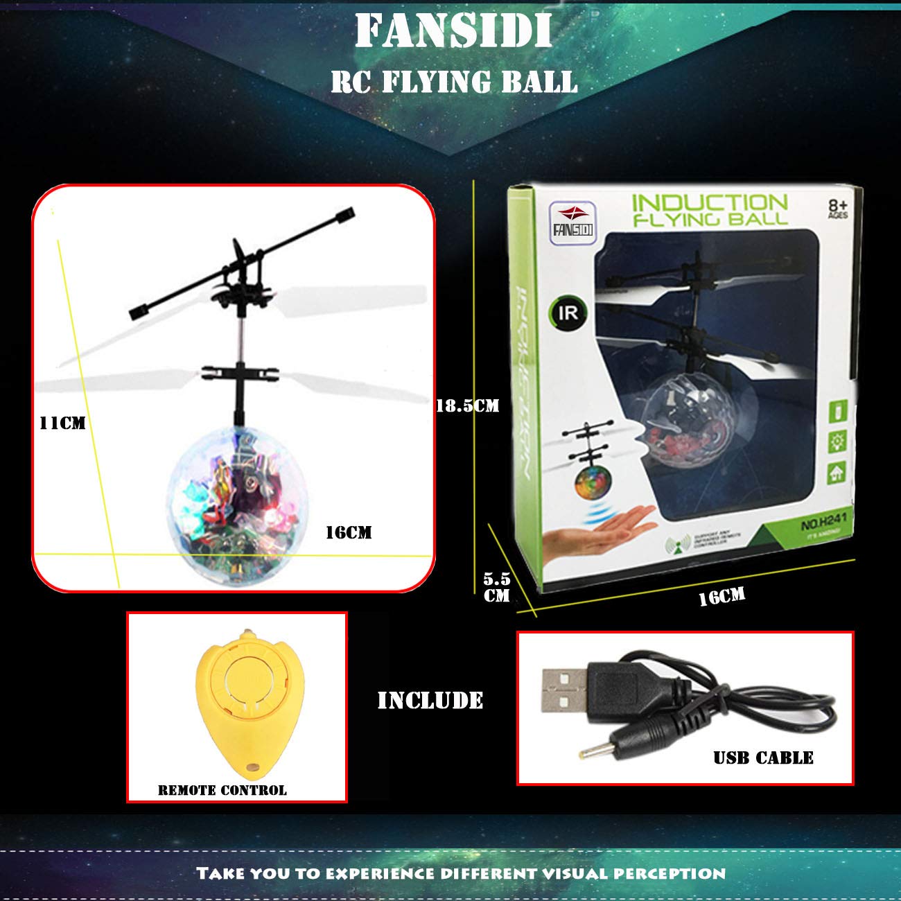 fansidi newest pink helicopter ball