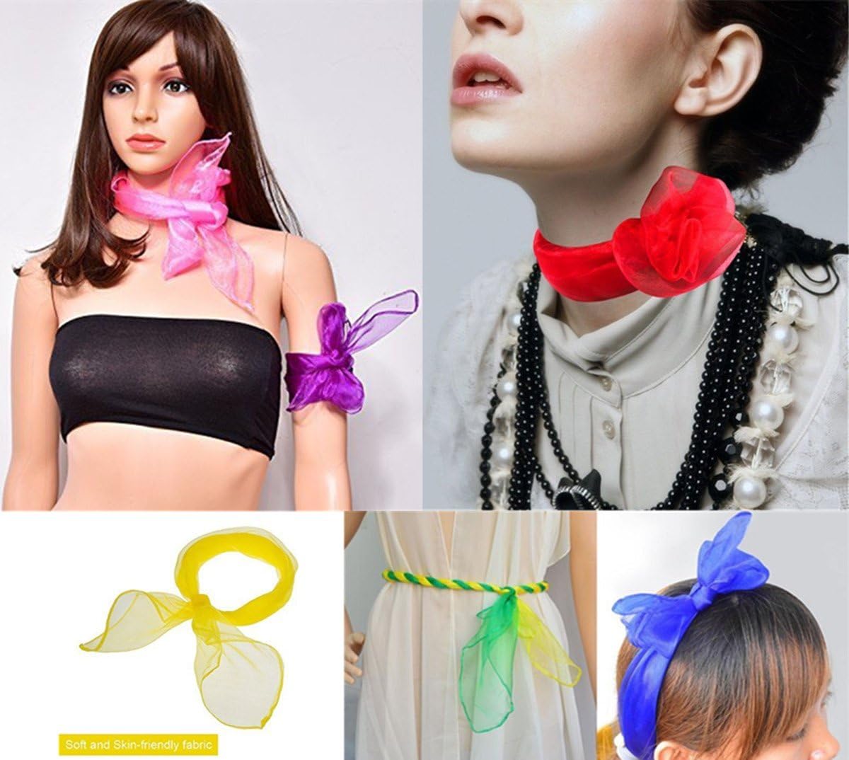 Dance Scarf, Dance Scarves 20 pieces Multicolor Square Juggling Scarves for Kindergarten Child Show Belly Dance 10 colors 24inch - Image 3