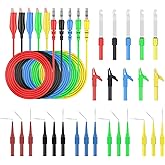 Vibit 30 Pcs Back Probe Kit Automotive, Banana Plug to Alligator Clip Test Leads, Back Probe Test Lead Kit with Wire Piercing Probe, Insulated Test Leads Set for Multimeter & Electrical Testing