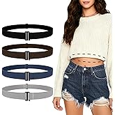 JASGOOD 3/4/5/6 Pack Women Adjustable Crop Top Band Sweater Tuck Band Invisible Strap Belts Elastic Belt For Shirts