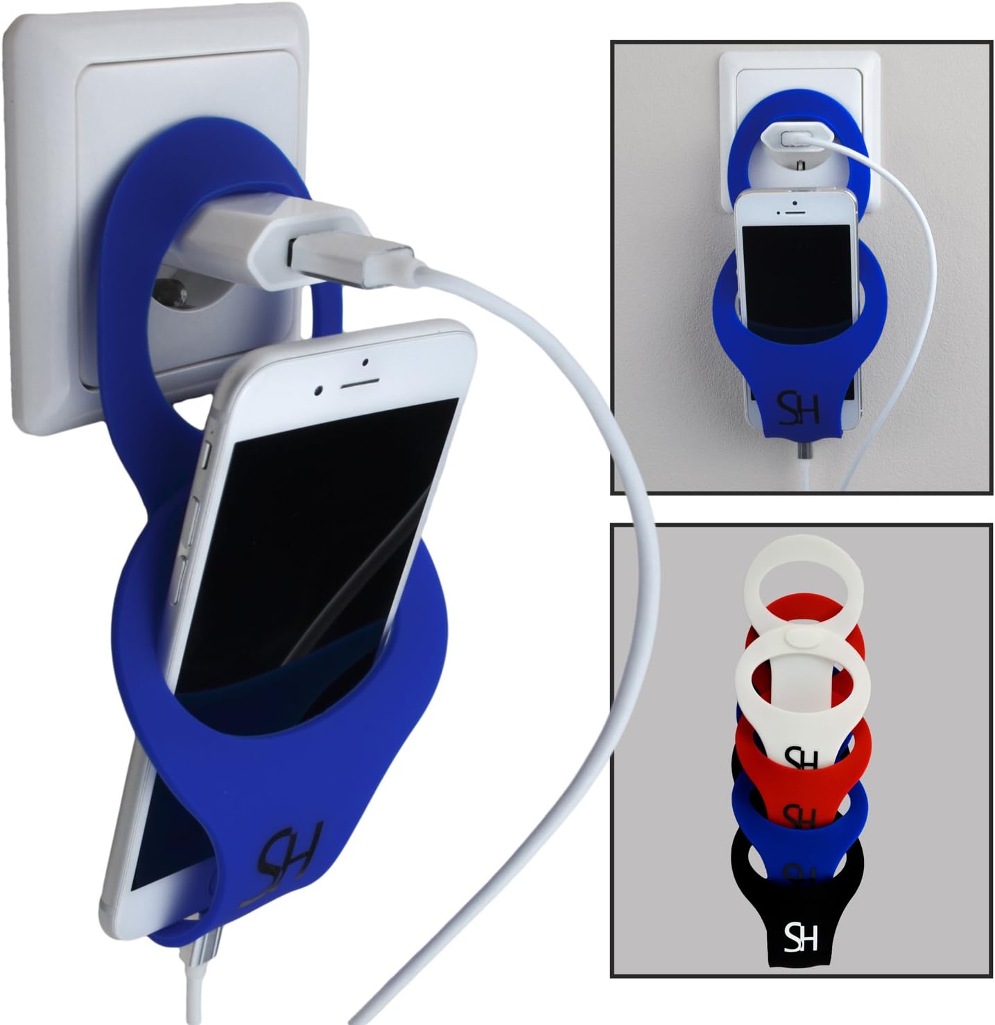 SiliconHolder Mobile Phone Holder For Hanging Your Device At the Plug