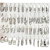 IFKM 24 Pairs Gold Hoop Earrings Set for Women Hypoallergenic Chunky Chain Twisted Open Hoops Dangle Earring Packs for Birthday Party Christmas Fashion Jewelry Gift