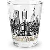 Torkia - Brooklyn Bridge wNew York Skyline - Design - Shot Glass - 1.5oz (Clear), Small
