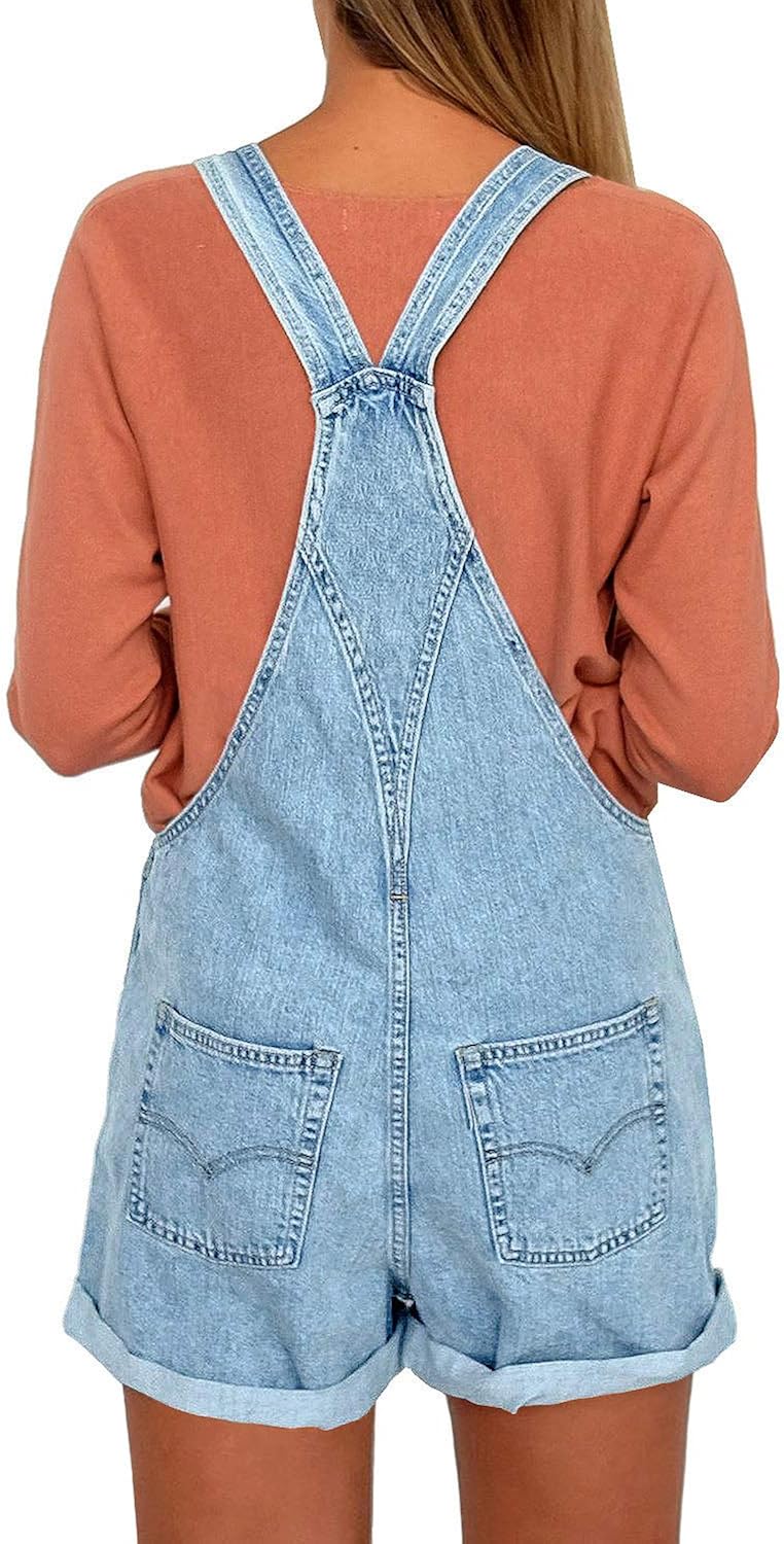 denim bib overall shorts