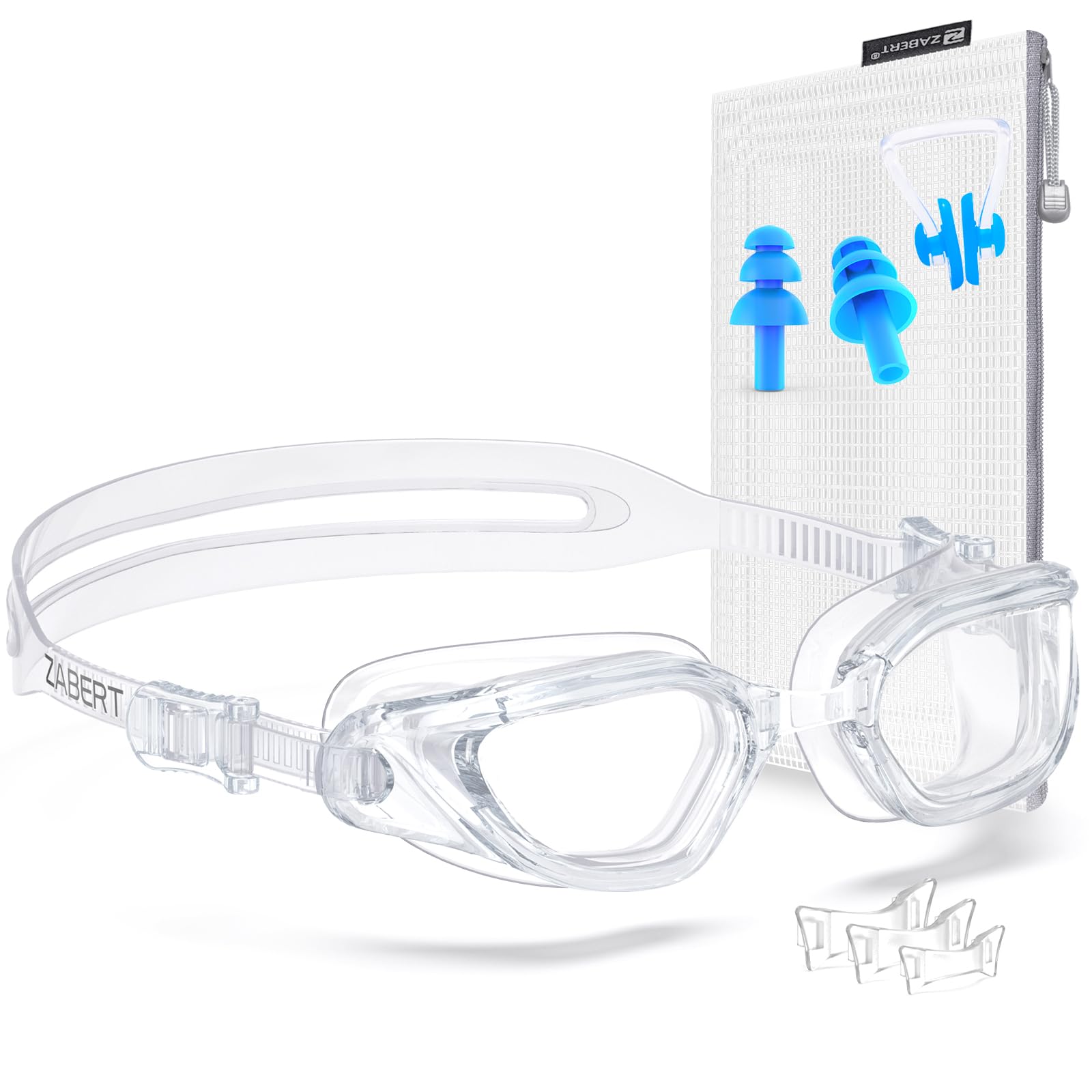Photo 1 of ZABERT Clear Swim Goggles,W2 Swimming Goggles for Adult Men Women, Anti-fog UV Protection No Leaking,Clear