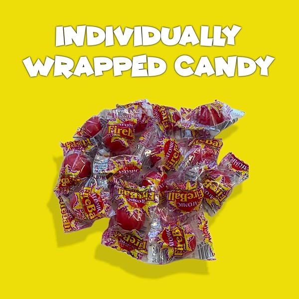 CANDYKRAVE ATOMIC FIREBALLS CANDY IN BULK – 2 LB CINNAMON FLAVORED FIRE BALLS HARD CANDY – JAWBREAKERS CANDY INDIVIDUALLY WRAPPED
