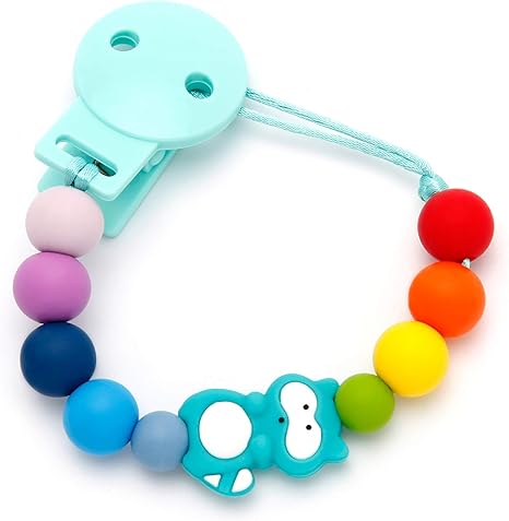 mami me mima CHUPETERO MORDEDOR ANTIBACTERIAS RACCON TURQUOISE: Amazon.es: Bebé