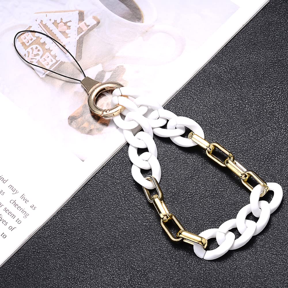 Universal colourful acrylic chainmobile phone chain wrist strap chainmobile phone lanyardmobile phone pendant phone chain key ringmobile phone beltmobile phone jewellery hanging chain hand strap
