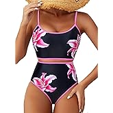 Herseas Women's Floral Print Bikini Sets Two Piece Swim Suits 2026 High Waisted Scoop Bathing Suits