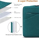 TECOOL 15.6 Inch Laptop Sleeve Teal Protective Case with Handle and Pockets view 5