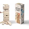 Bascuda Tumble Tower Classic - Wooden Blocks Tumbling Tower Stacking Game - Great Entertainment Game for Family, Adults, Kids, Boys & Girls - Wooden 54 Pieces Family Game Suitable for 3+ Years