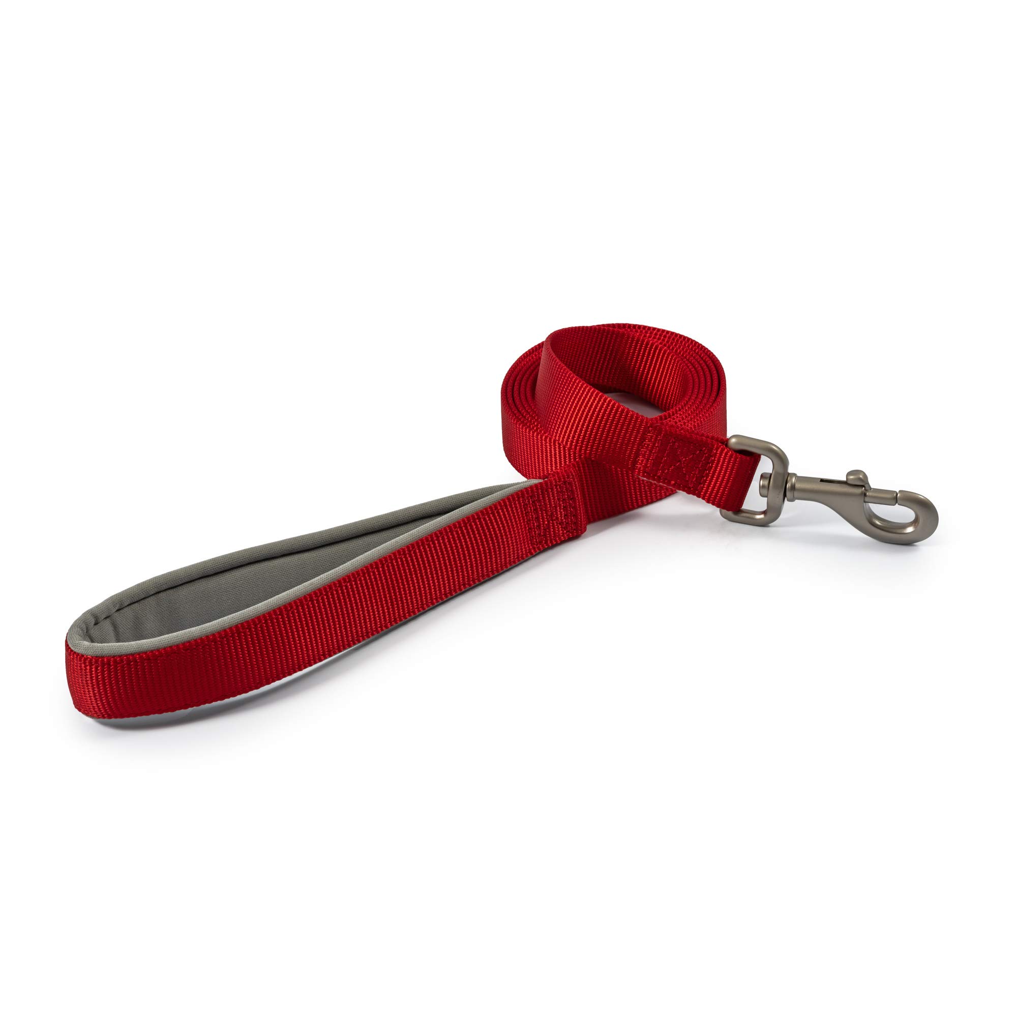 Ancol Viva Soft Touch Padded Snap Dog Lead - Red - Neoprene Handle Weatherproof Durable Puppy Walking Accessory - 1.8m x 25mm