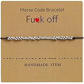 Binami Morse Code Bracelets for Women, Silver Beads Adjustable Bracelet Inspirational Jewelry Gift