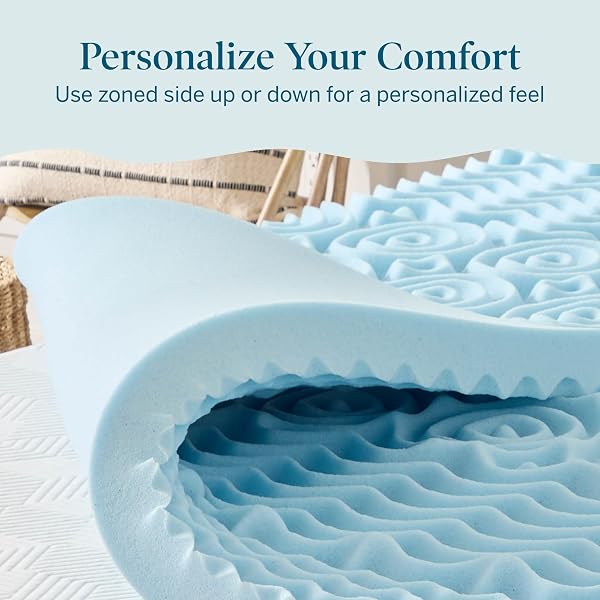 LUCID 3 INCH GEL MEMORY FOAM MATTRESS TOPPER, TWIN XL SIZE – 5 ZONES – COOLING GEL INFUSION – CERTIPUR CERTIFIED FOAM