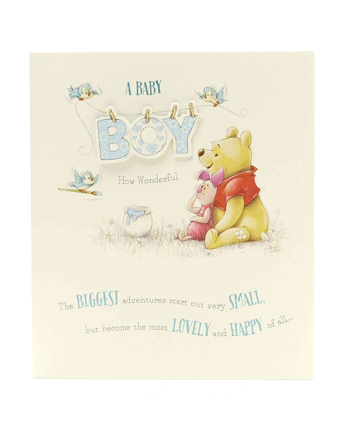 Baby Boy Card Congratulations New Baby Card, Winnie The Pooh and