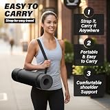 KK Yoga Mat 15mm Thick NBR Non-Slip with Carry Strap Black Blue Purple view 6