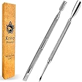 Cuticle Pusher Tools - Professional Nail Cuticle Pusher Cuticle Remover Cuticle Trimmer Spoon Shaped Nail Cleaner Dual Sided Metal Stainless Steel Manicure Pedicure for Women 2 Pack Set Krisp Beauty