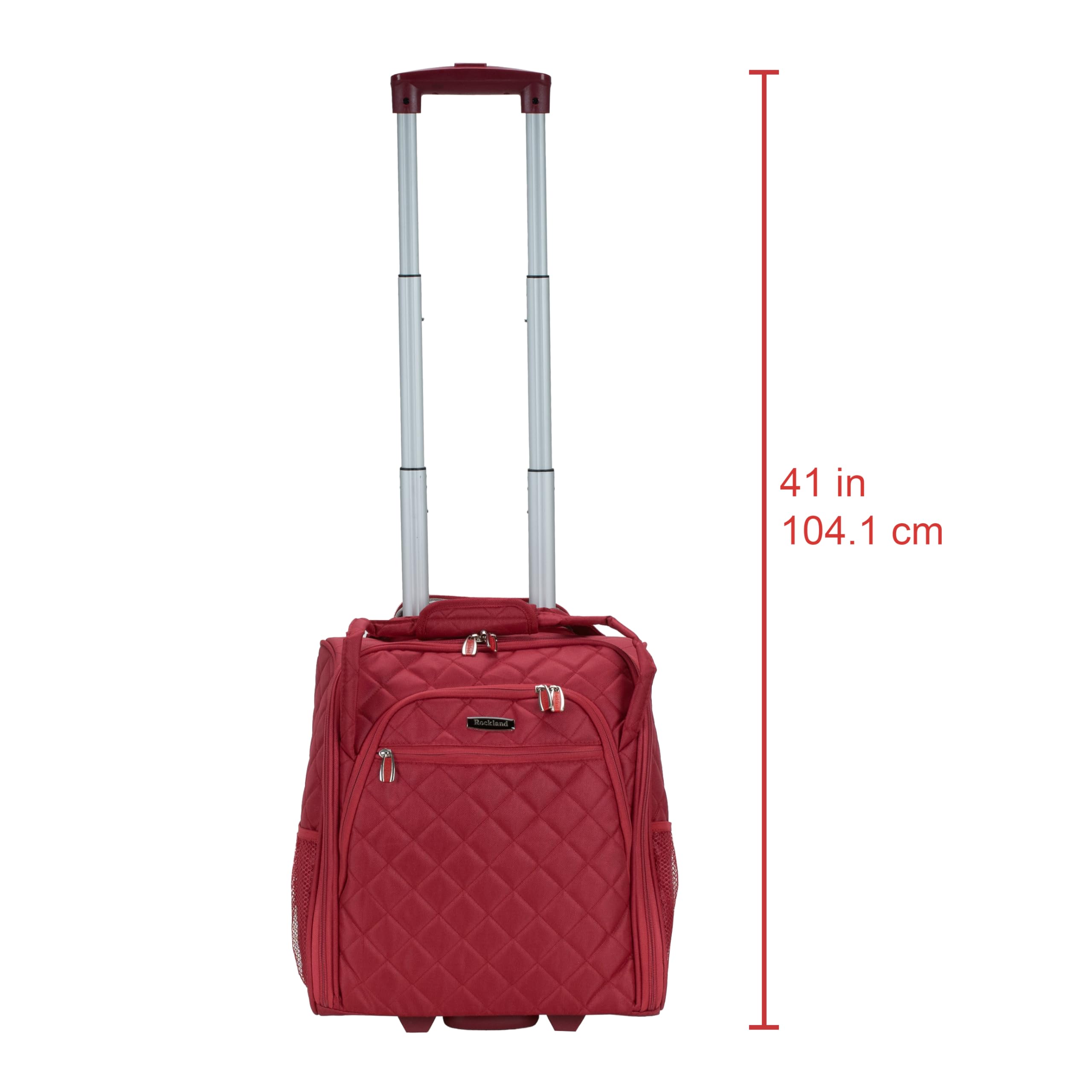 Rockland Melrose Upright Wheeled Underseater Luggage, Red, Carry-On 15-Inch