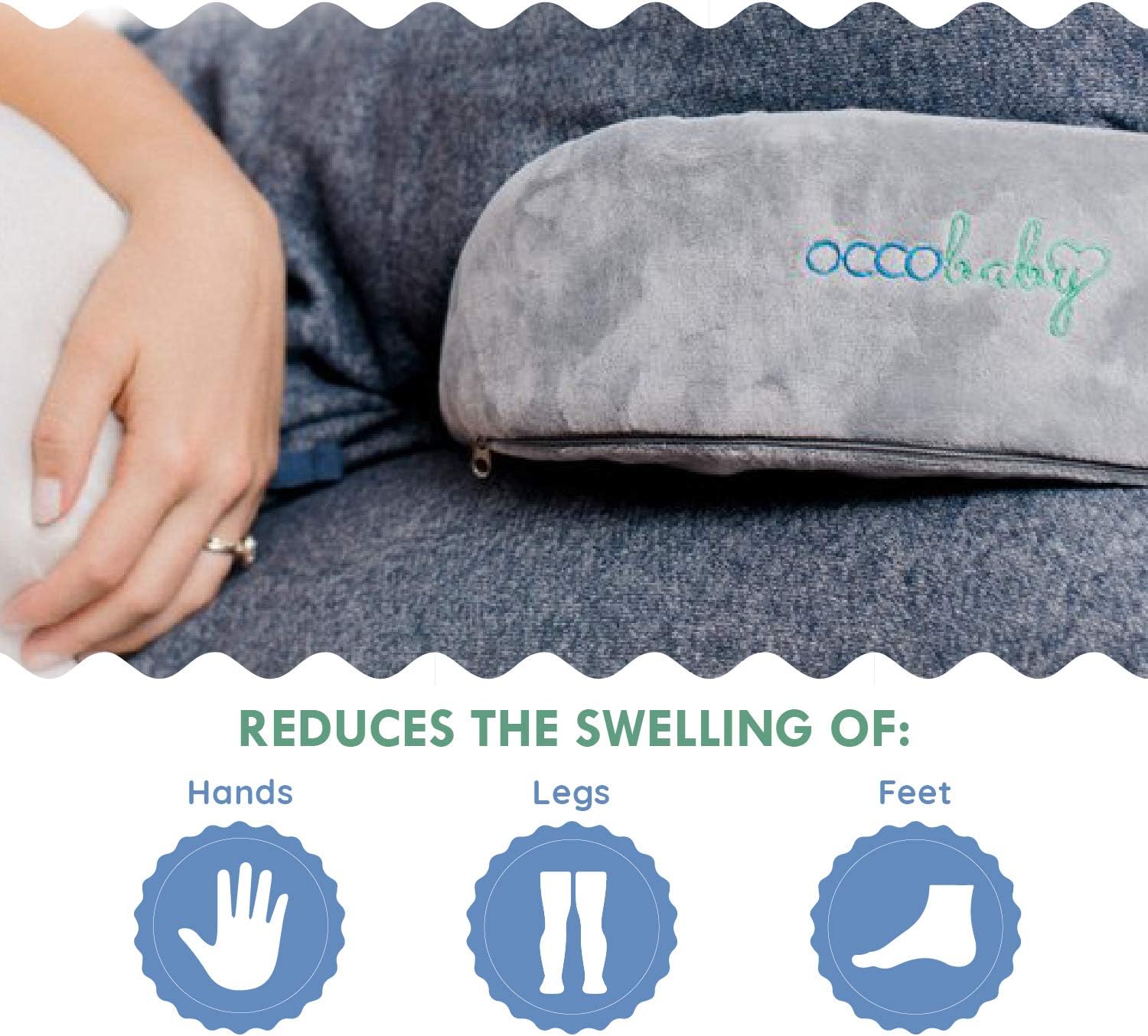 OCCObaby Pregnancy Pillow, Memory Foam Body Wedge for Belly, Knees and Back Support, Reversible Maternity Pillow with Removable Cover and Travel Bag: Kitchen & Dining