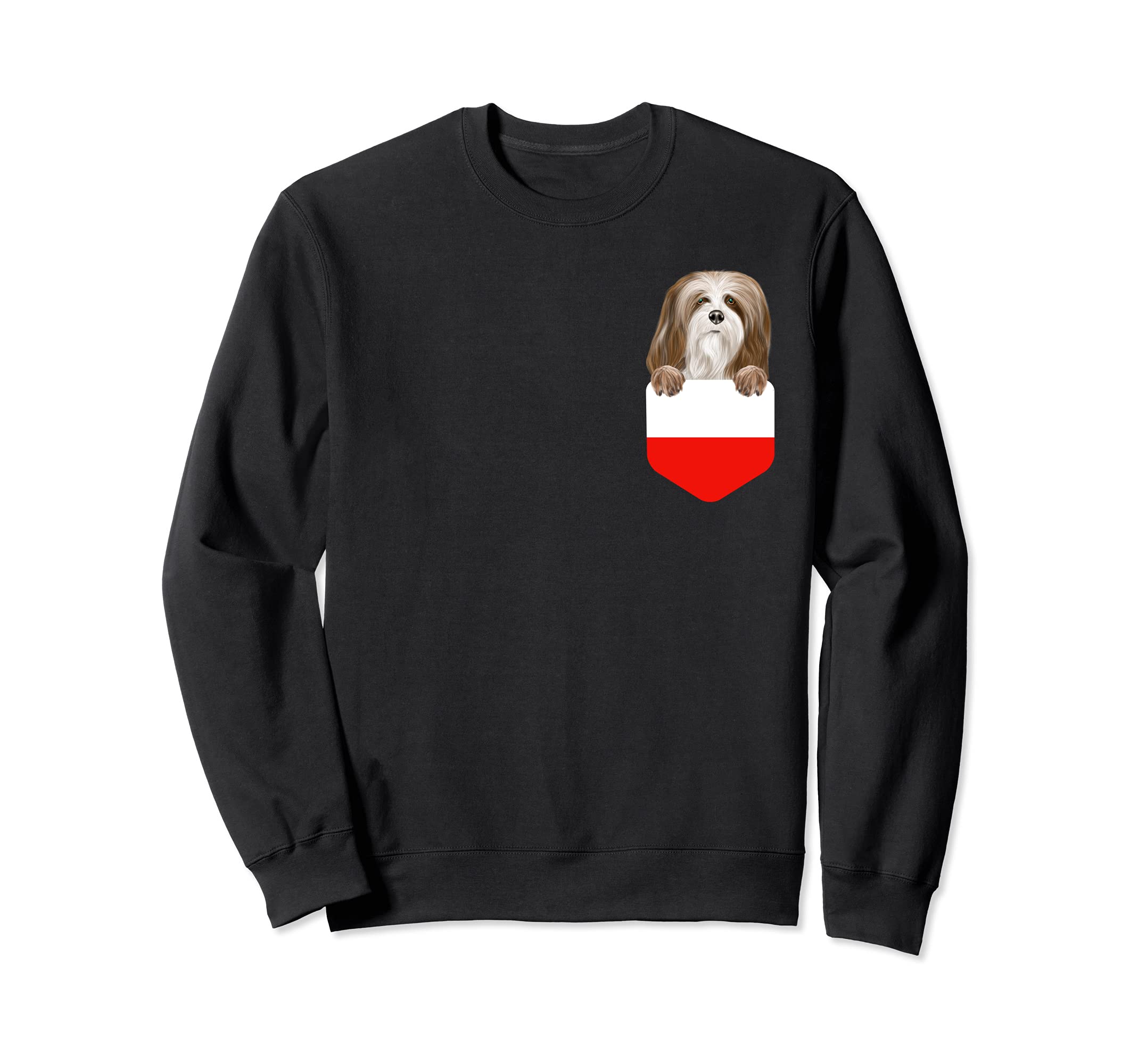 Poland Flag Lhasa Apsos Dog In Pocket Sweatshirt
