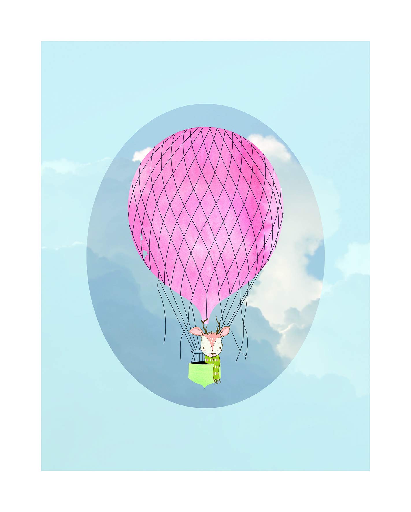 Komar Wall Picture Happy Balloon Blue Poster Picture Living Room Bedroom Decoration Art Print Without Frame P038C-40x50 Size 40 x 50 cm (Width x Height)