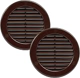 Vent Systems 4 Inch Round Vent Cover Pack of 2 Brown Plastic Grille