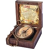 Trust in The Lord -Proverbs 3: 5-6 Engraved Compass, Graduation Gifts for Him, Birthday Gifts for Son, Husband, Inspirational, Motivational, Christmas, 2026 Unique Office Decor, Greeting Card Included