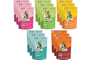 Vibe Variety Pack Kale Chips Crunchy Superfood, Veggie Chips & Super Snacks, Plant Based, Vegan, Gluten Free, Keto Friendly, 