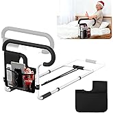 SEESMILE Bed Rails for Elderly Adults Safety, Height and Length Adjustable Bed Assist Rail for Senior, Bedrail with 2 Bag & Strap, Help Get in & Out of Bed, Fit Most Bed, Supports 300 lbs, Tool-Free