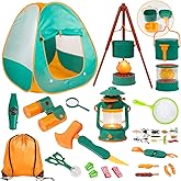 Meland Kids Camping Set with Tent - Toddler Toys for Boys with Campfire, Camping Toys for Kids Indoor Outdoor Pretend Play, Gift Idea for Boys Age 3,4,5,6 Year Old Birthday Christmas (Green)