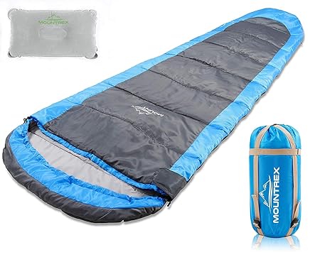 MOUNTREX® Schlafsack – Ultraleicht & Kompakt (850g) | Outdoor Sommerschlafsack - Mumienschlafsack (205x75cm) | Kleines Packma