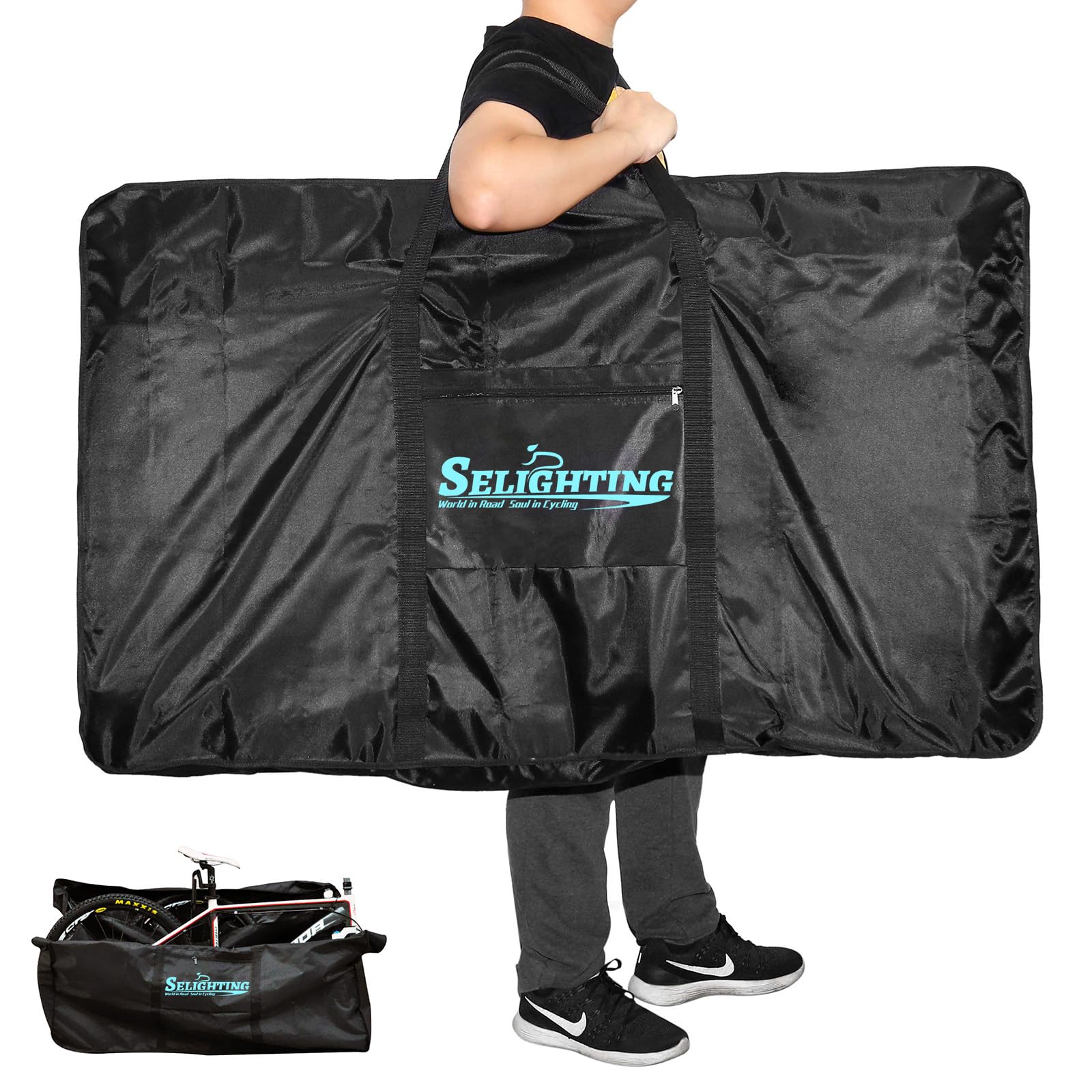 Selighting Bicycle Transport Bag MTB Wheel Cover for 26 Inches (Black)