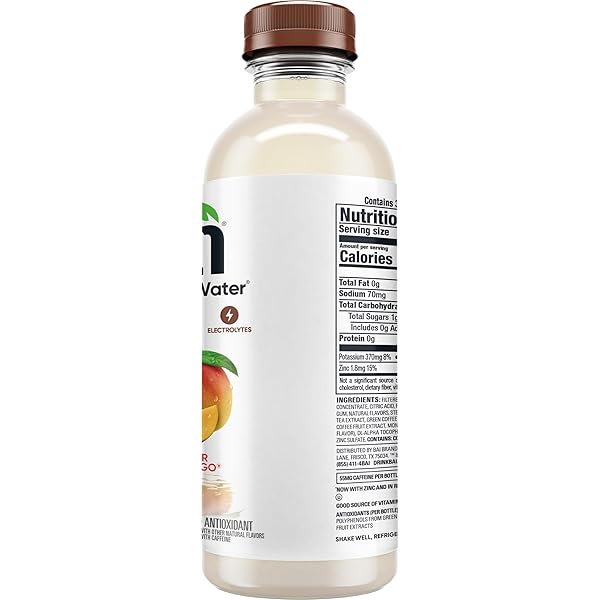 BAI ANTIOXIDANT INFUSED WATER BEVERAGE, MADAGASCAR COCONUT MANGO, WITH VITAMIN C AND NO ARTIFICIAL SWEETENERS, 18 FLUID OUNCE BOTTLE, 6 PACK
