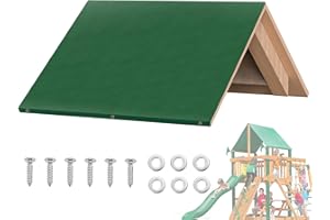 MAGACYO Playset Canopy Replacement, 43"x 90" Swing Set Replacement Tarp, Waterproof Playground Roof with UV Protection for Kids' Wooden Swingset, Outdoor Backyard Playhouse, & Treehouse Canopy Cover (Green)