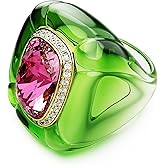 Swarovski Dulcis cocktail ring, Cushion cut, Pavé, Multicolored, Size 6 3/4