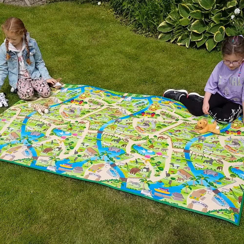 EDUK8 Worldwide Limited Children's Padded Play Mat - Wipe Clean & Water Resistant for Use Indoors & Outdoors, 120 x 100 cm, Great for Education & Play (120 x 200 cm, Zoo) โ image 1