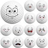 Syhood 12 Pcs Funny Golf Balls Gift Set Novelty Emotion Face Trick Golf Balls Cute Fun Practice Accessories for Teens Adult Golfers Birthday Gifts