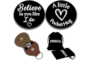 IWECA Double-Sided Pocket Hug Token Men Mens Stocking Stuffers for Women Token Coin Teen Boys Girls Fun Engraved with Leather