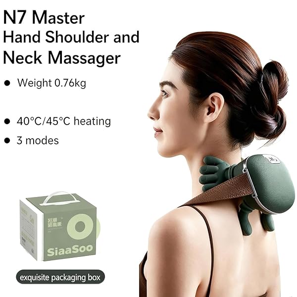 RERCARRE NECK MASSAGER WITH HEAT FOR PAIN RELIEF DEEP TISSUE, BIONIC HEATED MASSAGER WITH FINGERS, 4D KNEADING MASSAGE, 2026 UPGRADED SIMULATES A REAL PALM MASSAGE FOR COMFORT, RELAX MUSCLE TENSION