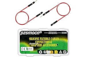 pzsmocn Silicone Flexible Jumper Wires Breadboard 24AWG 20cm Long 40 Sets / 120 Pcs for Dupont 2.54 mm Pitch Connector 1-Pin Black Male-Female Header Solderless Electronic Adapter Ribbon Cable