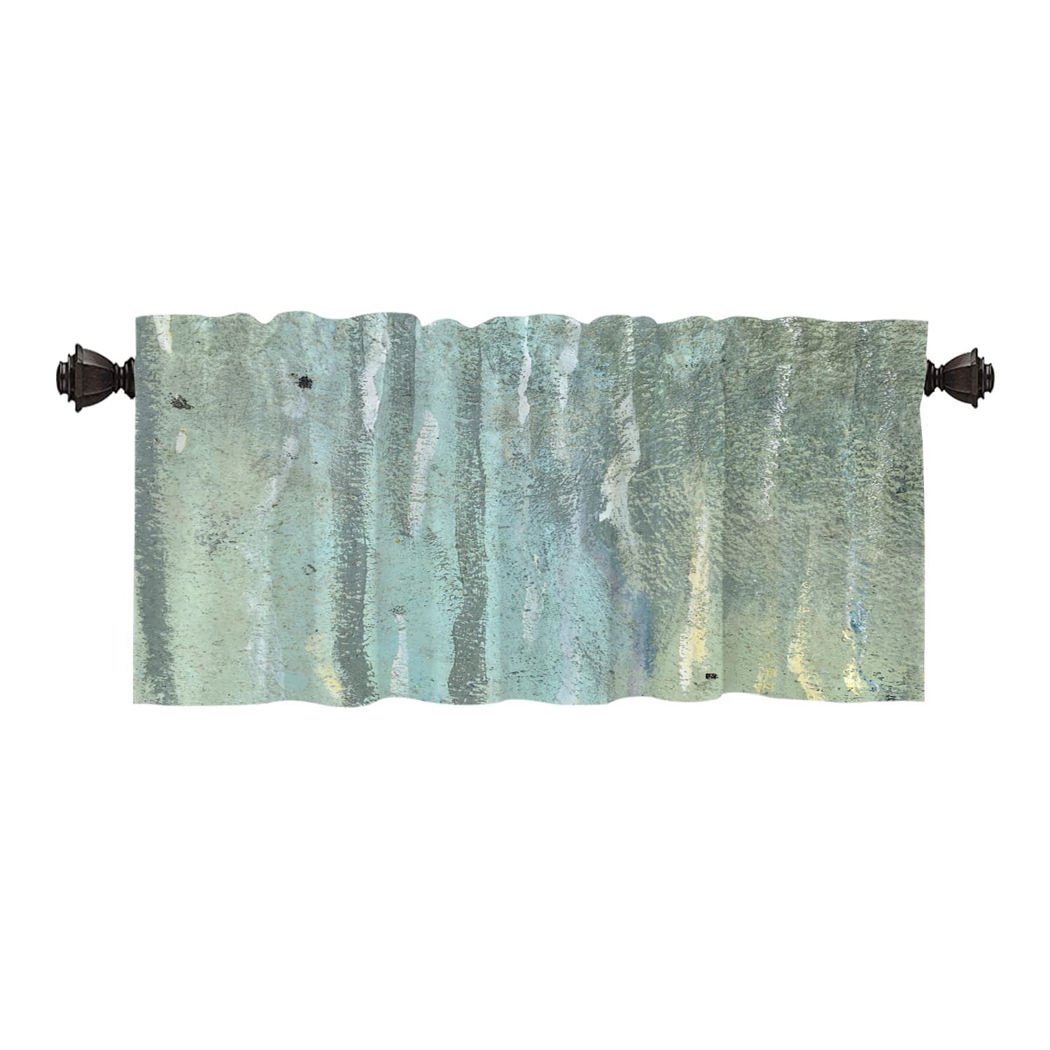 Batmerry Retro Green Art Kitchen Valances Half