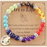 HUTIMY Artist Gift Ideas for Women Teen Adults Painter Xmas Painting Lover Artist Bracelet