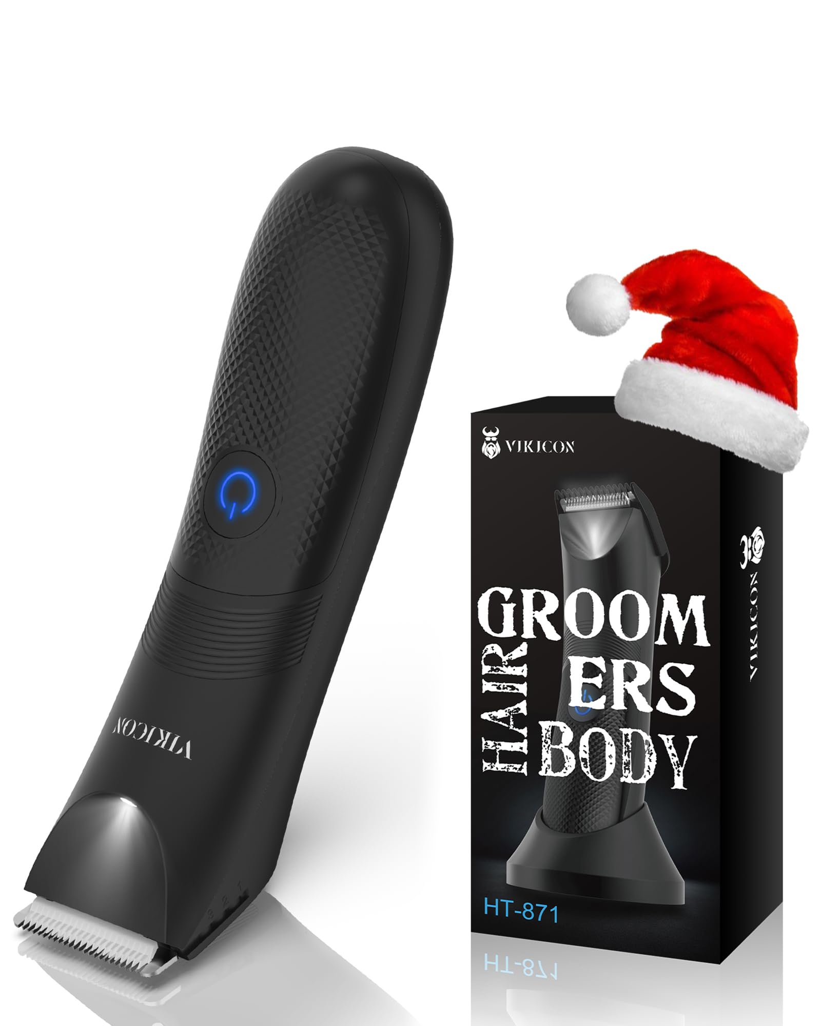 Manscape Body Trimmer Men, Painless Pubic & Balls Trimmer Men, Body Shavers w/Ceramic Blade&LED Light, IPX7 Waterproof Electric Razor, Male Grooming Kit USB-C Rechargeable, Gifts for Husband