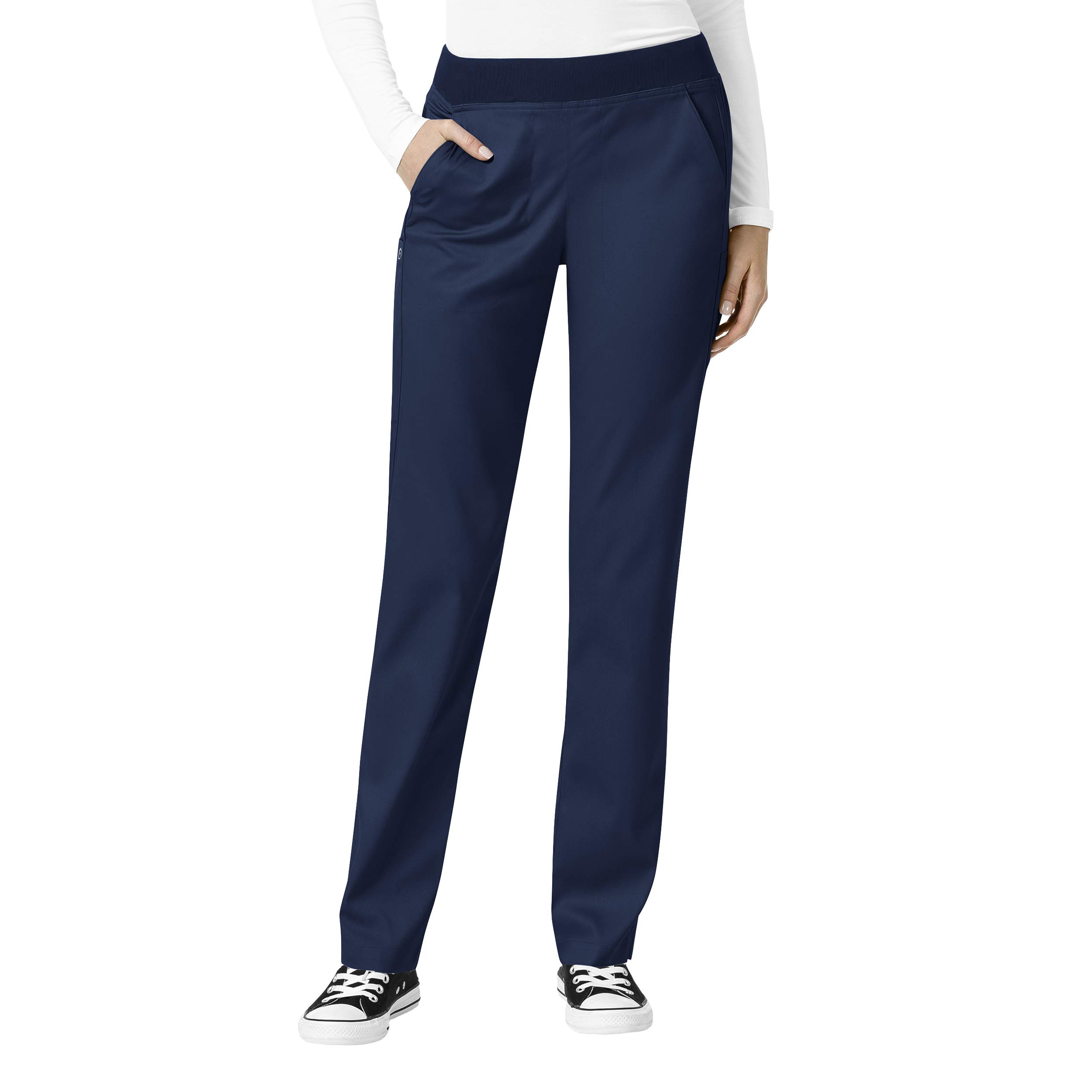 WonderWink PRO Women’s Knit Waist Cargo Scrub Pant, Navy, 3XL Tall