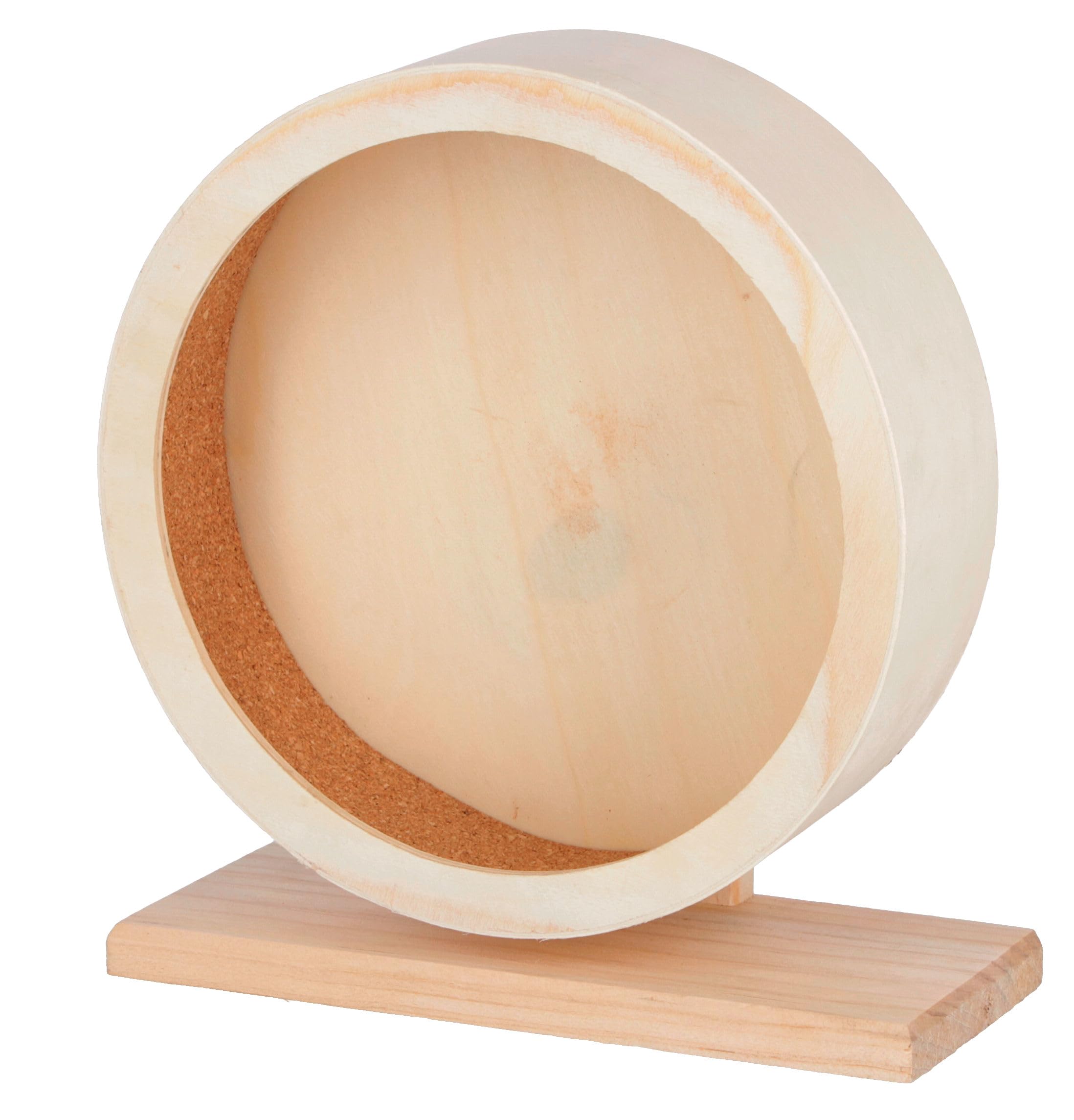 Kerbl 81787 wooden hamster wheel with closed cork running surface for secure grip, diameter 22 cm