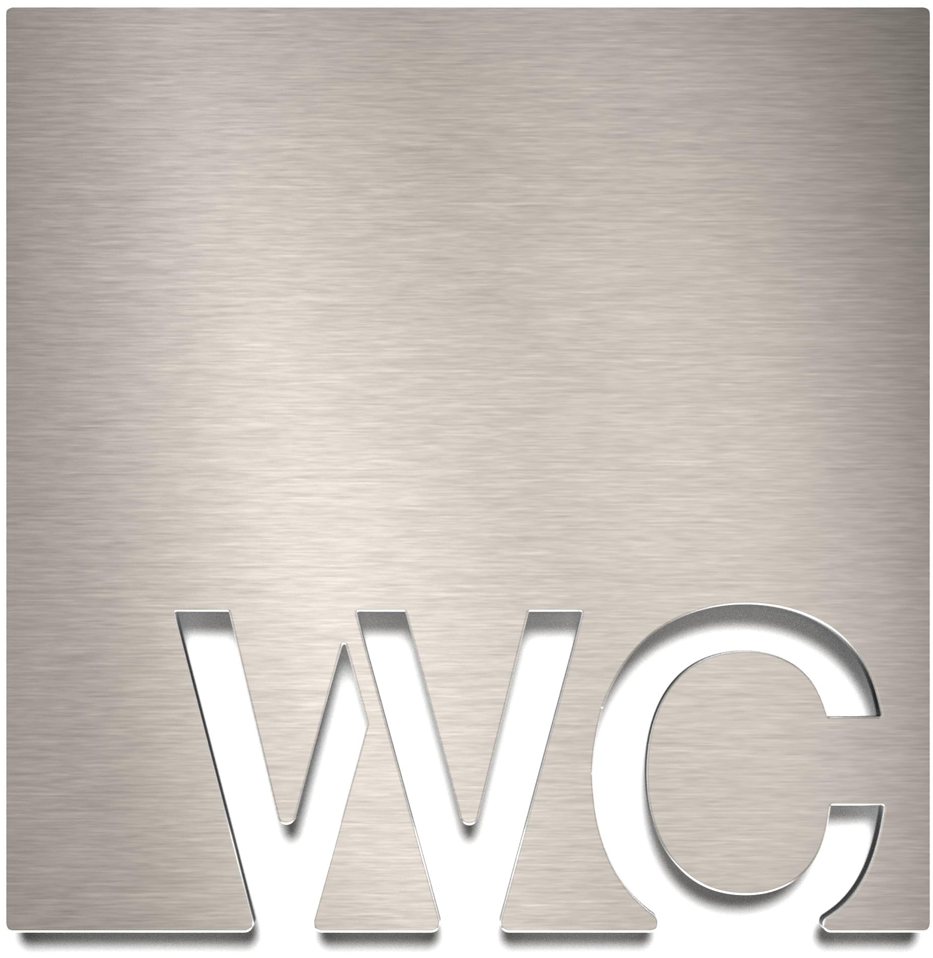 Stainless Steel Toilet Sign - Self Adhesive & Easy Care - Design Toilet Sign - W.10.E