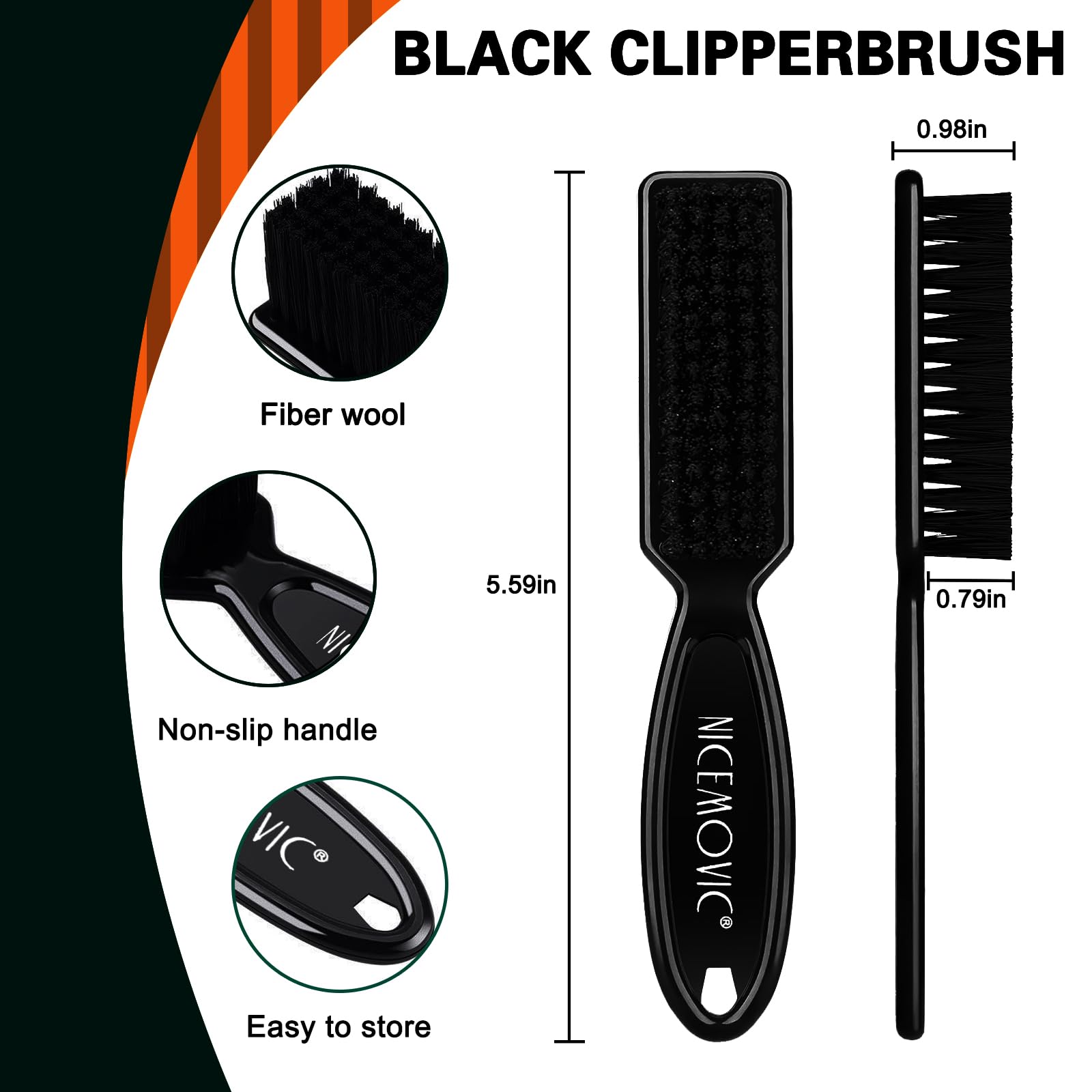 NICEMOVIC Barber Clipper Brushes, 10 Pcs Plastic Handle Nylon Bristles Cleaning Brush, Multifunctional Cleaning Supplies for Hair Styling Tools, Kitchen Sink, Shoes (Black)