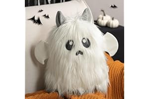 ASHLER HOME DECO Ashler Halloween Ghost Pillows, Ghost Shaped Throw Pillow for Happy Halloween Decorative, Cute Spooky Ghost Cushion Gifts, Off White Halloween Pillows, 10.5 X 14 Inches