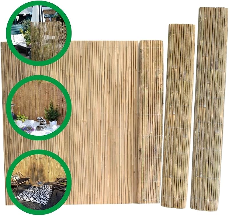Suregreen Bamboo Fence Screening 2m x 4m Natural Split Cane Privacy
