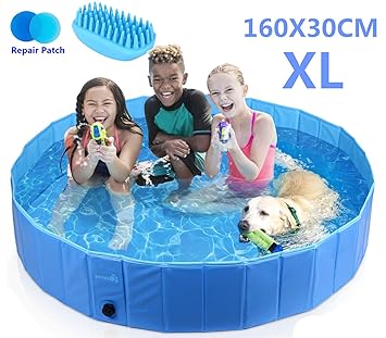 Pecute Hundepool Schwimmbad Für Hunde Und Katzen Swimmingpool Hund Planschbecken Hundebadewanne Faltbarer Pool Mit Pvc Rutschfest Verschleißfest Für
